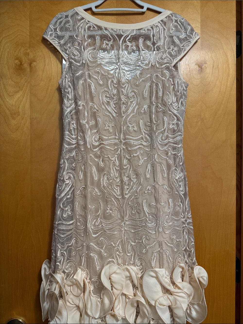 Jessica Simpson Ivory Lace Dress with Ruffle Hem